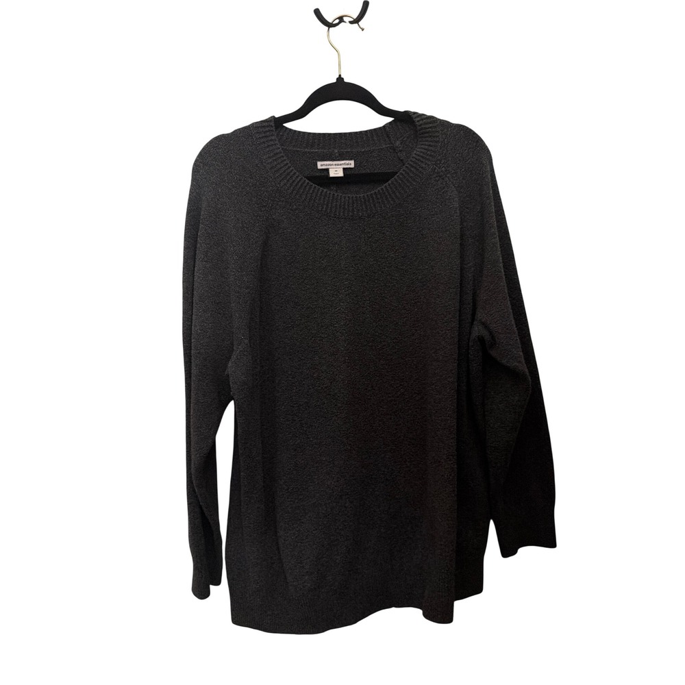 Amazon Essentials Women Charcoal Grey Crewneck Raglan Sweater Size 2X